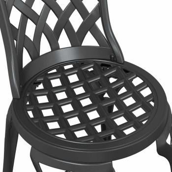 3-teiliges Gartenset / Bistro Set aus schwarzem Gusseisen