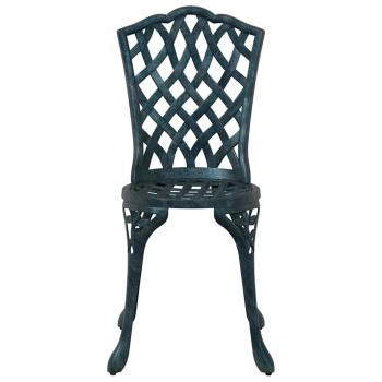 3-teiliges Garten Bistro Set Grün Gusseisen