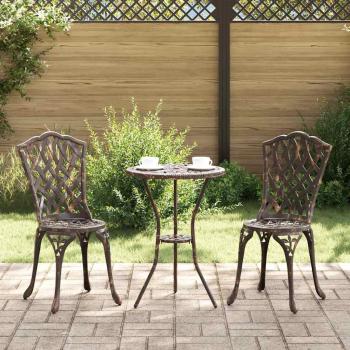 ARDEBO.de - Gartenstühle 2er Set Bronze Gussaluminium