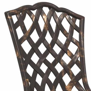 Gartenstühle 2er Set Bronze Gussaluminium