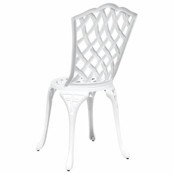 Gartenstühle 2 Stück Weiß Gussaluminium