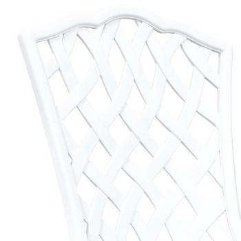 Gartenstühle 2 Stück Weiß Gussaluminium