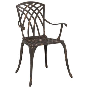 Gartenstühle 2er Set Bronze aus Gussaluminium
