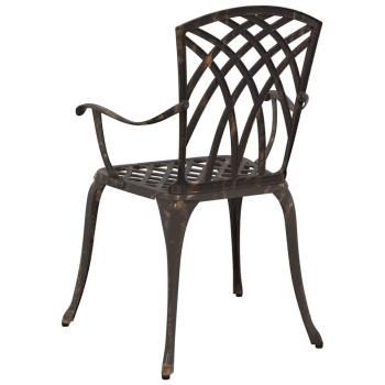 Gartenstühle 2er Set Bronze aus Gussaluminium