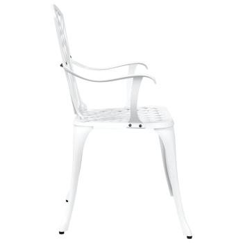 Gartenstühle 2 Stück Weiß Guss-Aluminium