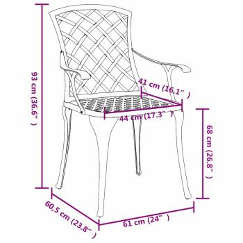 Gartenstühle Stapelbar 4 Stück Grün Gusseisen