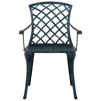 Gartenstühle Stapelbar 4 Stück Grün Gusseisen