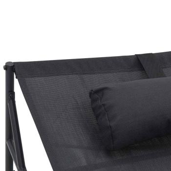 Gartenliege Anthrazit 200x74x73 cm aus Stahl und Textilene