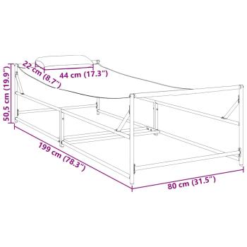 Gartenliege Anthrazit 200x74x73 cm aus Stahl und Textilene