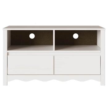 TV-Schrank ""DRAMMEN"" Weiß 99x43x55 cm Massivholz Kiefer