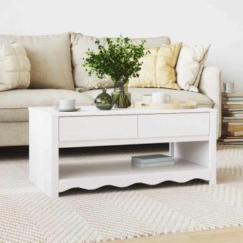 ARDEBO.de - Couchtisch ""DRAMMEN"" Weiß 99x55x45 cm Massivholz Kiefer