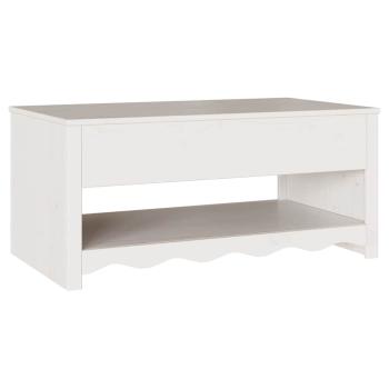 Couchtisch ""DRAMMEN"" Weiß 99x55x45 cm Massivholz Kiefer