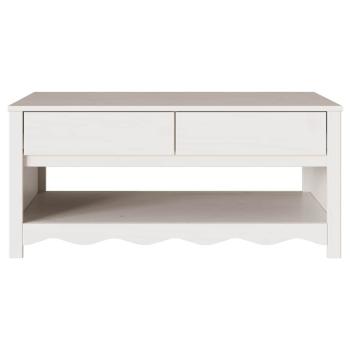 Couchtisch ""DRAMMEN"" Weiß 99x55x45 cm Massivholz Kiefer