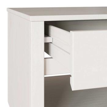 Couchtisch ""DRAMMEN"" Weiß 99x55x45 cm Massivholz Kiefer