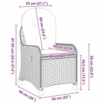 Relaxsessel mit Kissen Schwarz Poly-Rattan