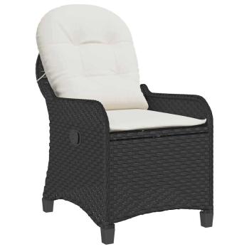 Relaxsessel mit Kissen Schwarz Poly-Rattan