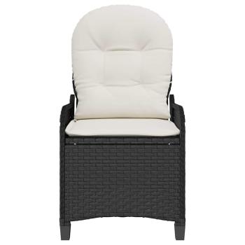 Relaxsessel mit Kissen Schwarz Poly-Rattan