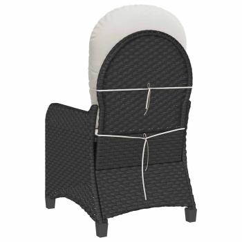 Relaxsessel mit Kissen Schwarz Poly-Rattan
