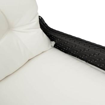 Relaxsessel mit Kissen Schwarz Poly-Rattan