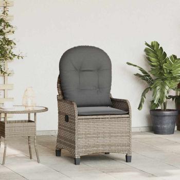 ARDEBO.de - Relaxsessel mit Kissen Grau Poly Rattan