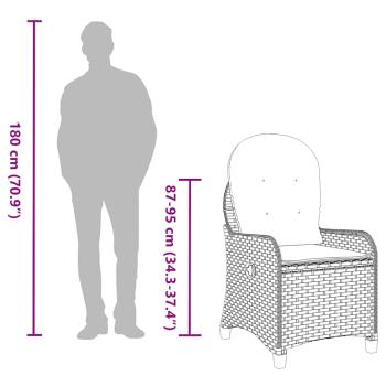 Relaxsessel mit Kissen Grau Poly Rattan