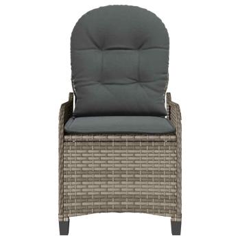 Relaxsessel mit Kissen Grau Poly Rattan