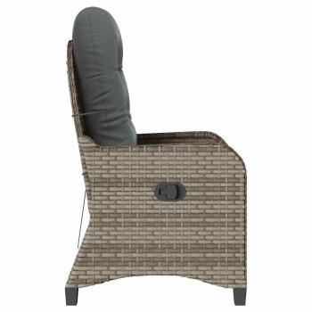Relaxsessel mit Kissen Grau Poly Rattan