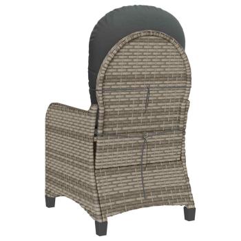 Relaxsessel mit Kissen Grau Poly Rattan