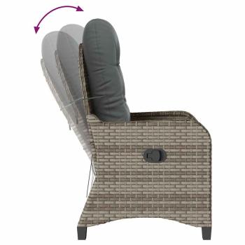 Relaxsessel mit Kissen Grau Poly Rattan