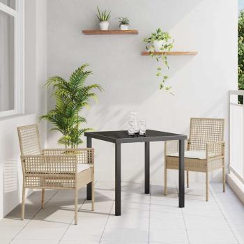 ARDEBO.de - Gartenstühle 2 Stück mit Kissen Beige Poly Rattan