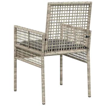 Gartenstühle 2 Stück mit Kissen Hellgrau Poly Rattan