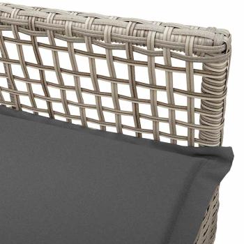 Gartenstühle 2 Stück mit Kissen Hellgrau Poly Rattan