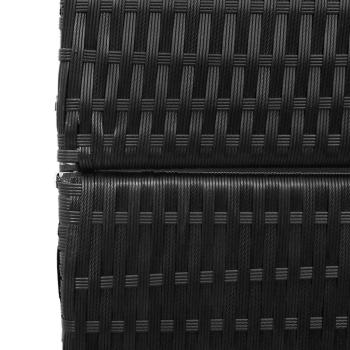 Raumteiler 3-Panel Faltbar Schwarz 146x180 cm Poly Rattan