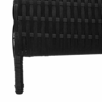 Raumteiler 3-Panel Faltbar Schwarz 146x180 cm Poly Rattan