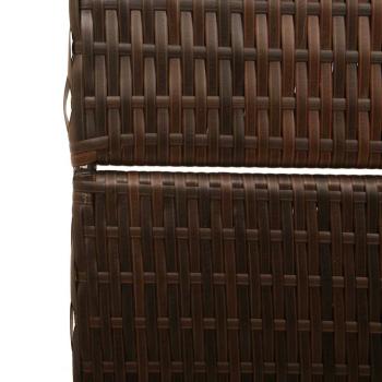 Raumteiler 3 Paneele Faltbar Braun 146x180 cm Poly Rattan