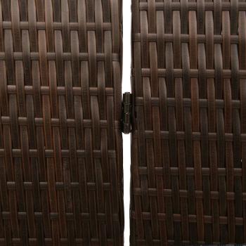 Raumteiler 3 Paneele Faltbar Braun 146x180 cm Poly Rattan
