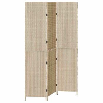 Raumteiler 3 Paneele Faltbar Beige 146x200 cm Poly Rattan