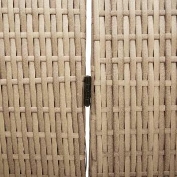 Raumteiler 3 Paneele Faltbar Beige 146x200 cm Poly Rattan