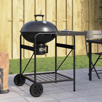 ARDEBO.de - Grillwagen Schwarz mit Deckel 96x72x113 cm Metall