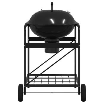 Grillwagen Schwarz mit Deckel 96x72x113 cm Metall