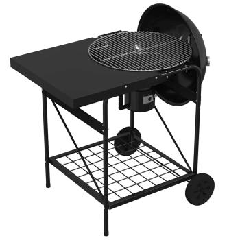Grillwagen Schwarz mit Deckel 96x72x113 cm Metall