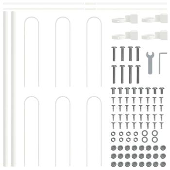 Gartenzaun Weiß Stahl 170 x 60 cm Langlebig Gartenzaunpanel