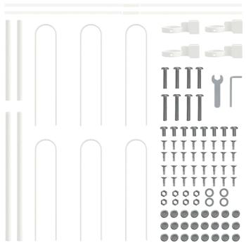 Gartenzaun mit Bogen-Top Weiß 1,7x0,8 m Stahl
