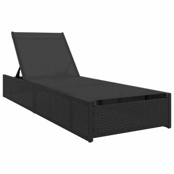 Sonnenliege Schwarz 60x200x27 cm Poly Rattan
