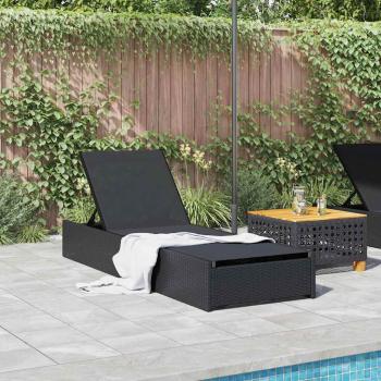 Sonnenliege Schwarz 60x200x27 cm Poly Rattan