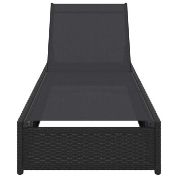 Sonnenliege Schwarz 60x200x27 cm Poly Rattan