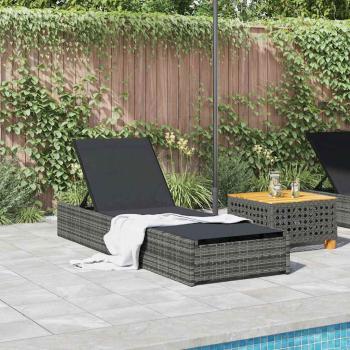 Sonnenliege Grau 60x200x27 cm Poly Rattan