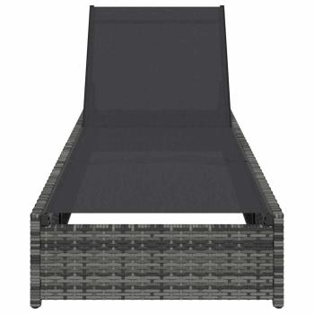 Sonnenliege Grau 60x200x27 cm Poly Rattan