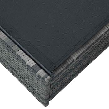 Sonnenliege Grau 60x200x27 cm Poly Rattan