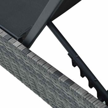 Sonnenliege Grau 60x200x27 cm Poly Rattan